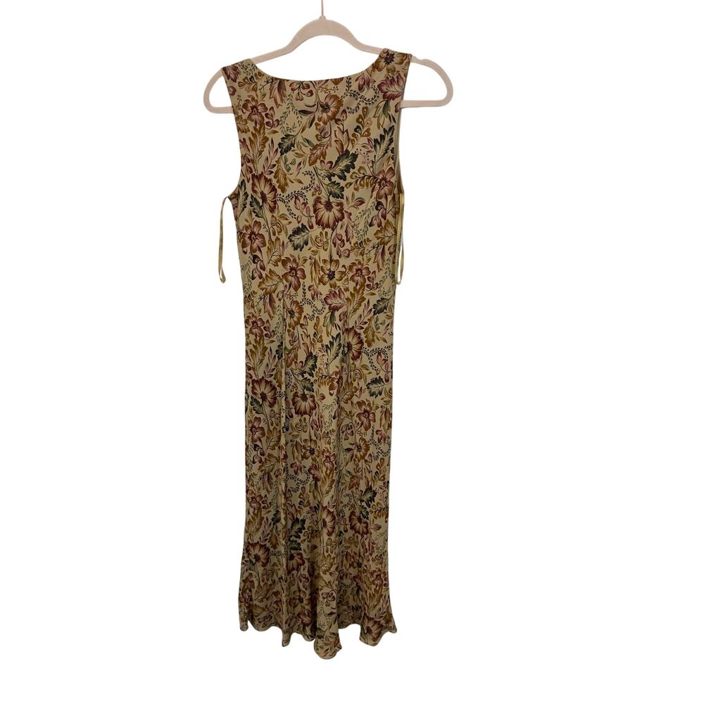 Vintage Charter Club Yellow Floral Silk Dress Women’s Size 8 Midi Elegant Classy - Picture 5 of 5